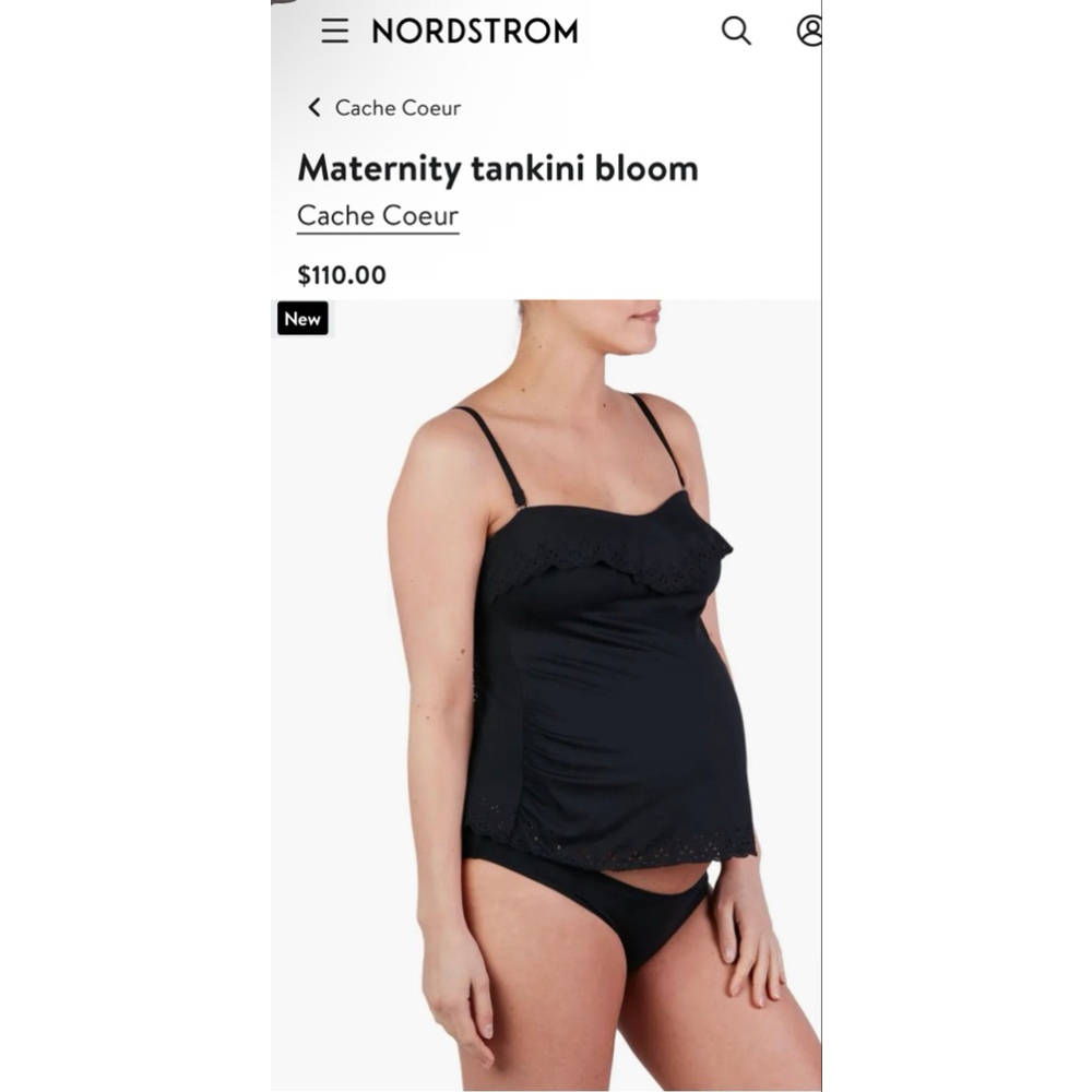 New Cache Coeur Maternity Tankini Bloom Black M - Picture 3 of 6